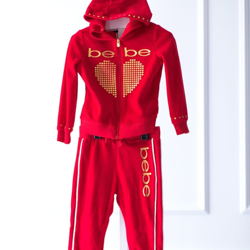 [3y] Bebe Girls Velvet Tracksuit Set NWOT